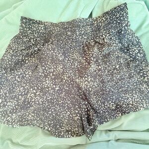 Women's Black and Gold Patterned Shorts